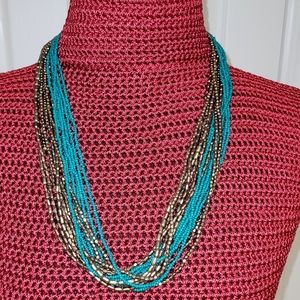 Multi strand, small bead necklace